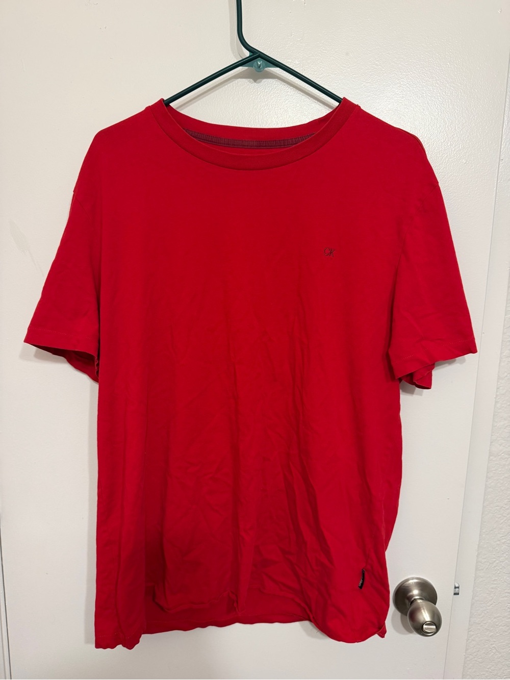 Classic Red Calvin Klein Crewneck Men’s T-Shirt